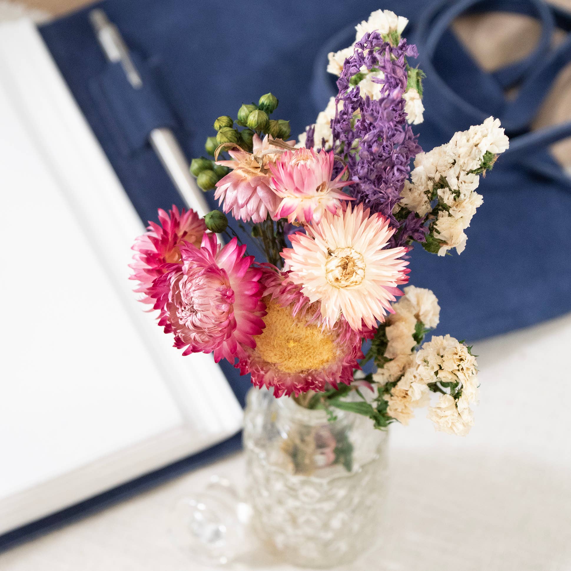 MINI Strawflower & Larkspur Bouquet Bundle
