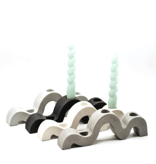 Concrete Wavy Candle Holder