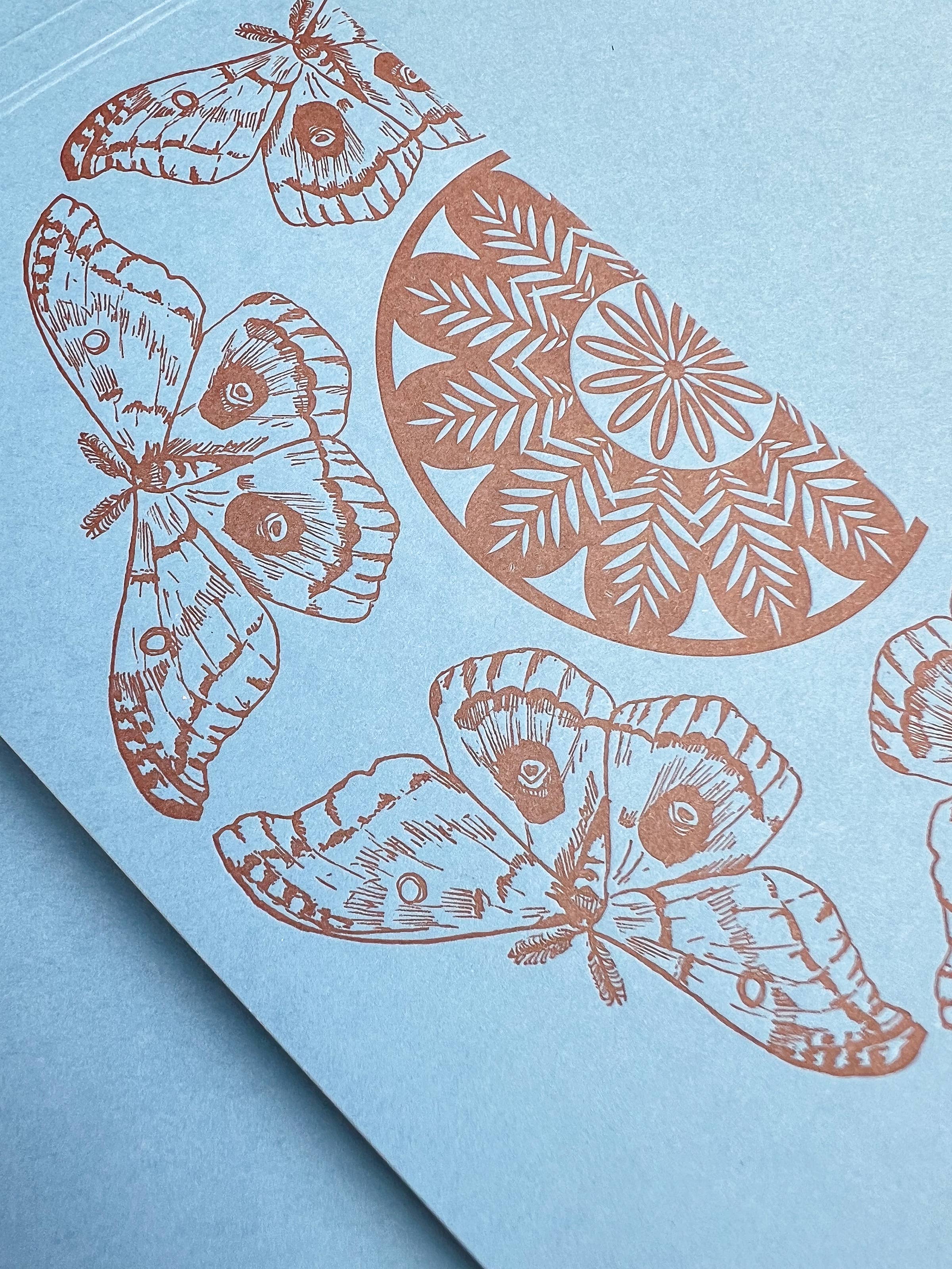 Polyphemus moth pattern jotter notepad