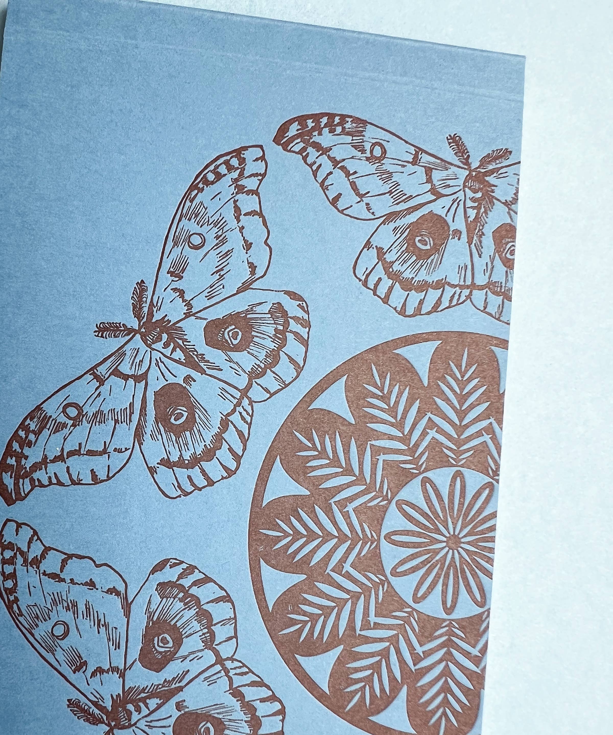 Polyphemus moth pattern jotter notepad
