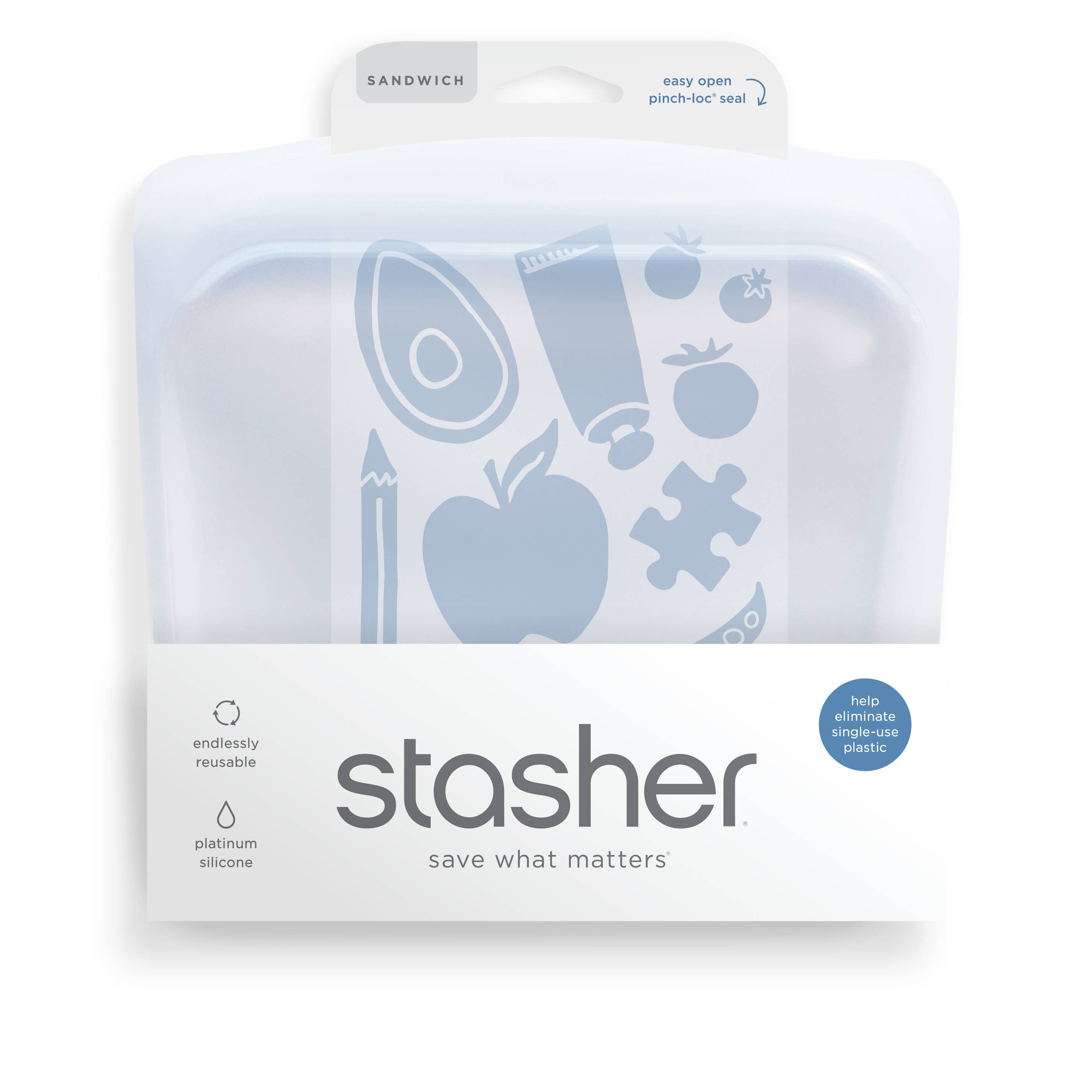 Sandwich Stasher Bag: Clear