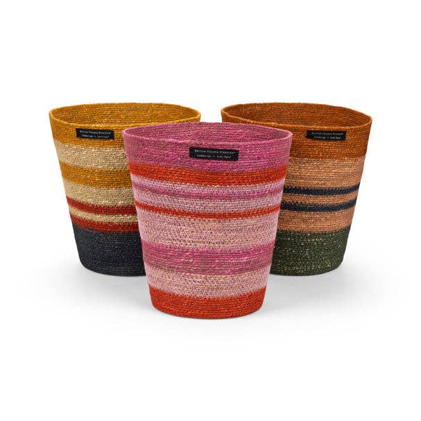 BRITISH COLOUR STANDARD Seagrass Waste Paper Basket in Tuscan / Guardsman Red