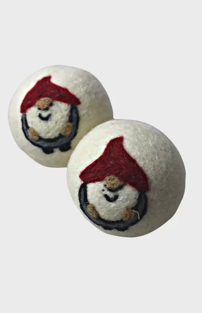 Handfelted Wool Dryer Balls- Gnomes, Set of 2