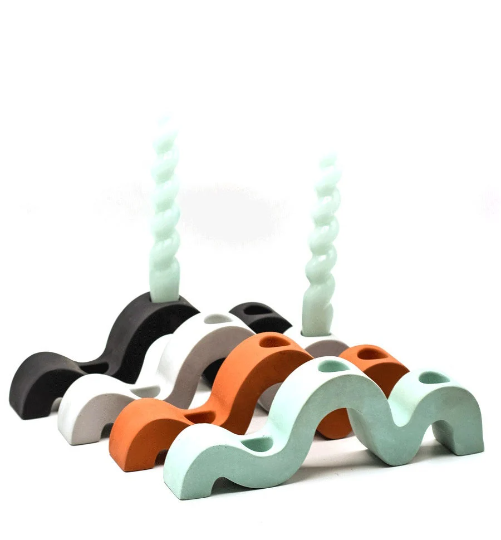 Concrete Wavy Candle Holder
