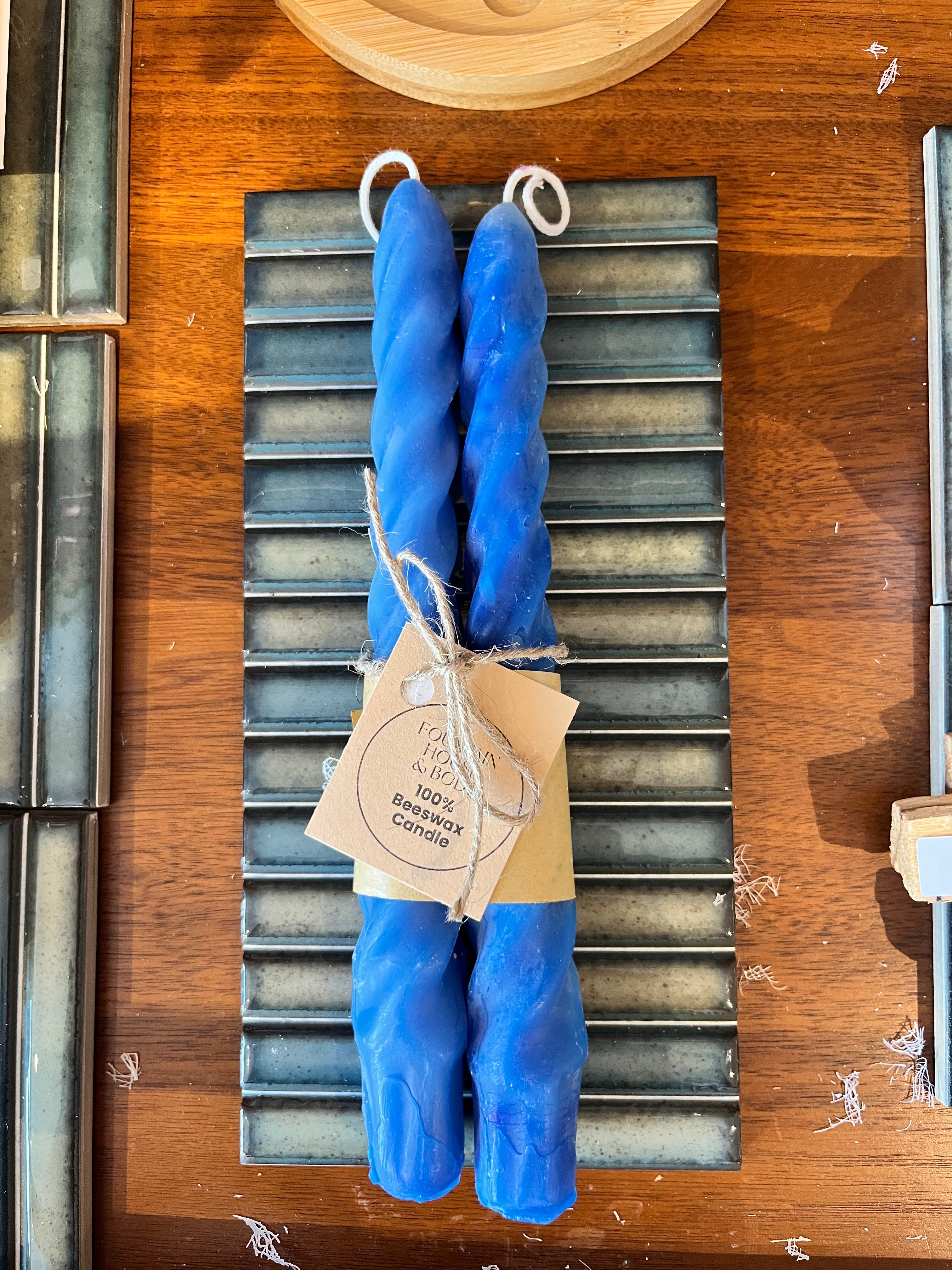 Beeswax Spiral Tapers Candle Set