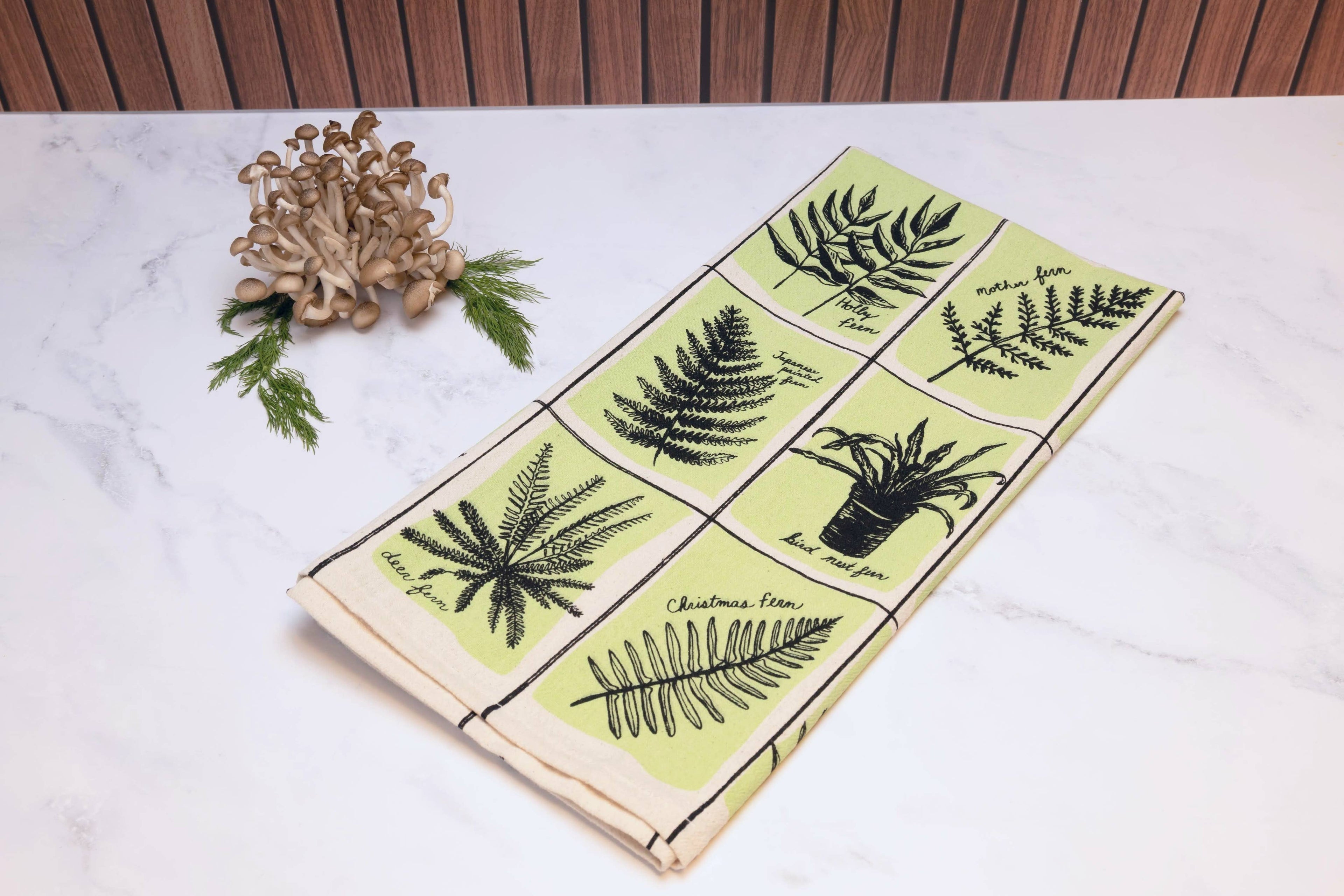 Tea towel | fern specimens - cotton flour sack kitchen dish cloth