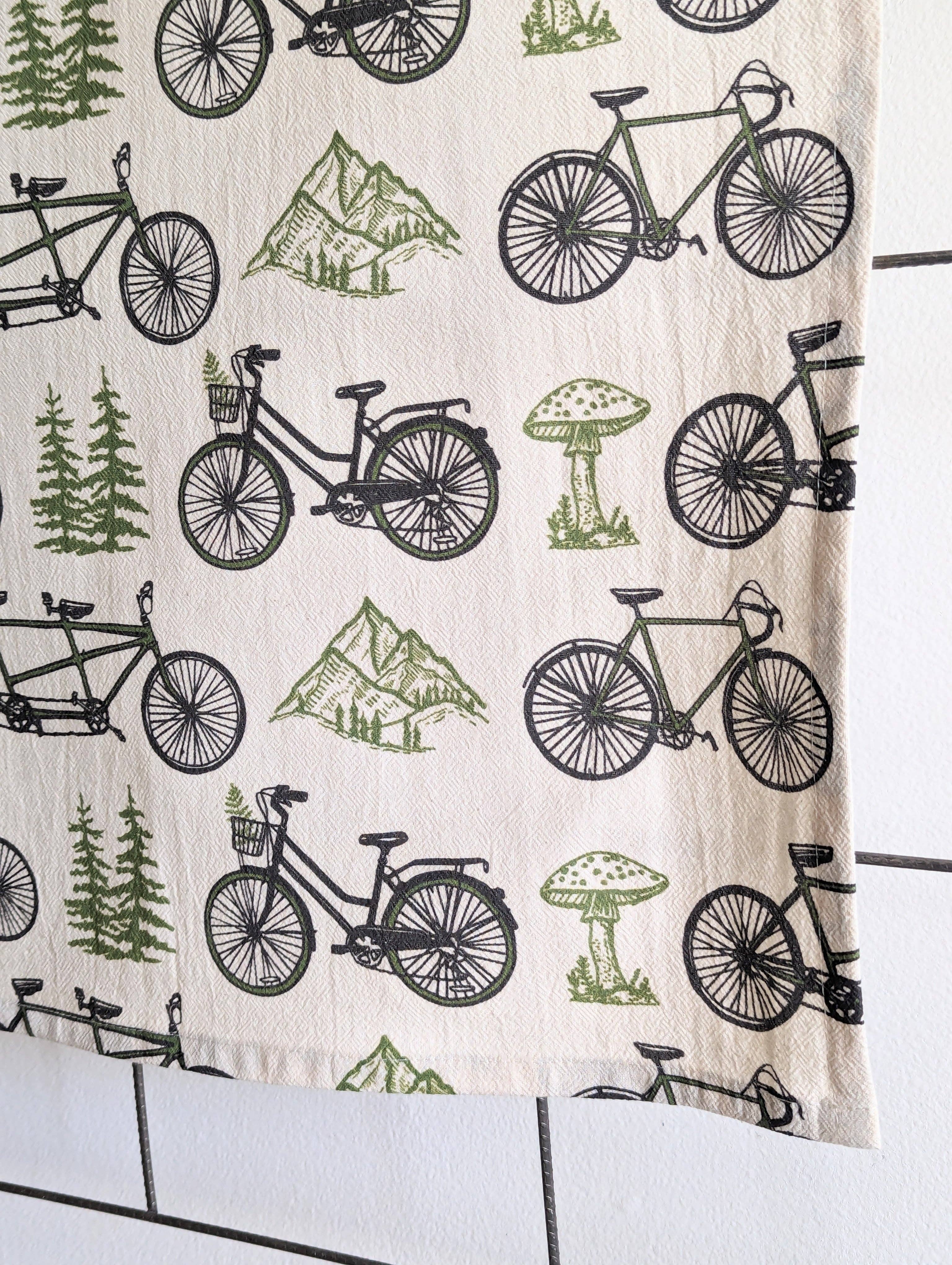 Tea towel | bicycle adventure - bike & nature cotton flour sack dish cloth