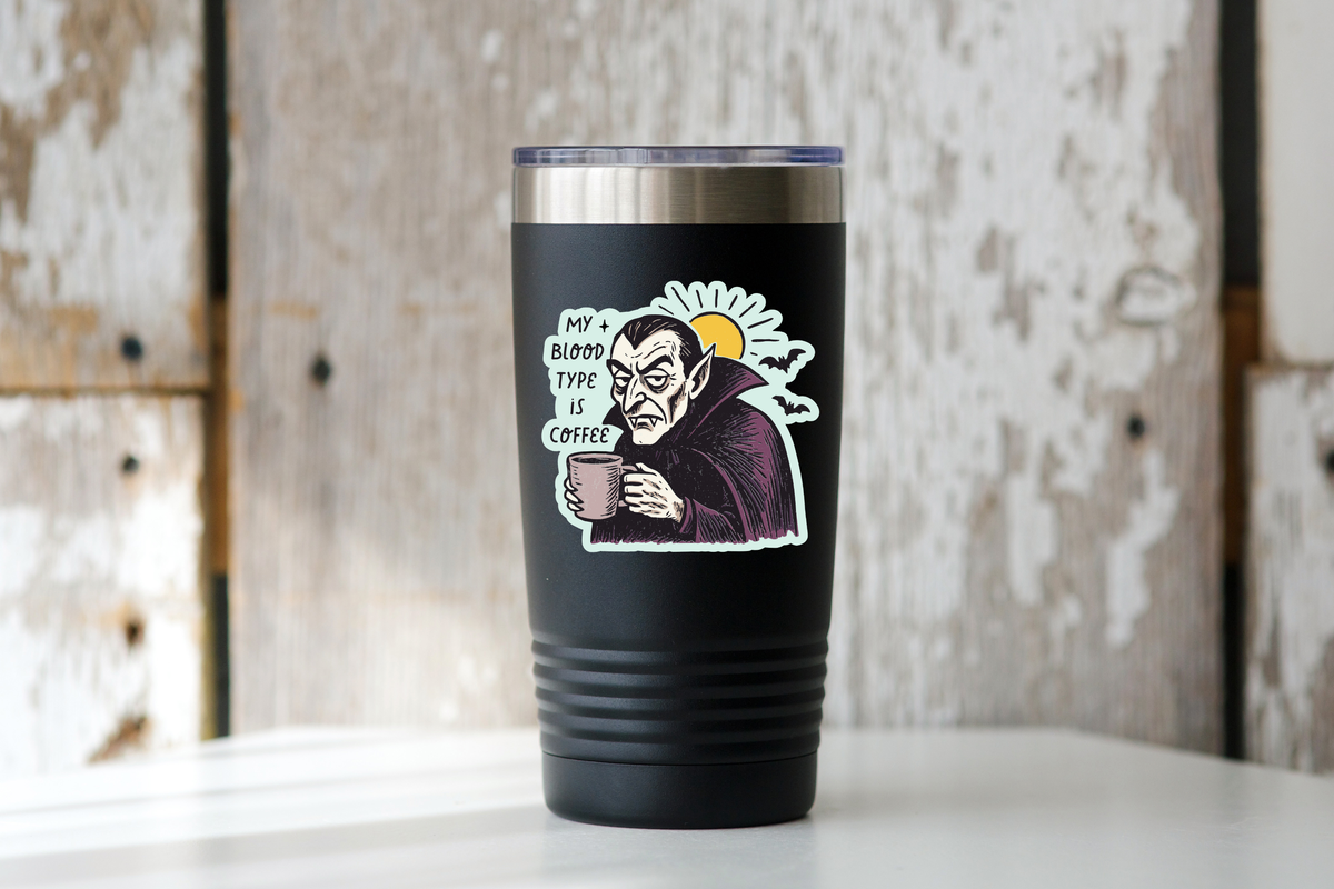 My Blood Type is Coffee Sticker - vampire, fall, halloween