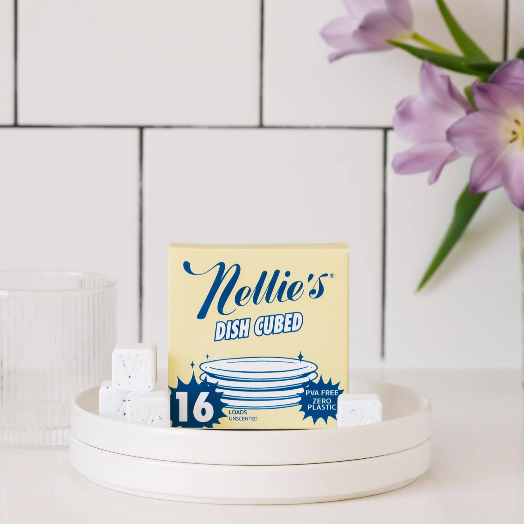 Dish Cubes, Pre-Measured Dishwasher Detergent 16 Load