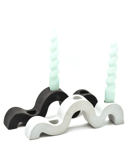 Concrete Wavy Candle Holder