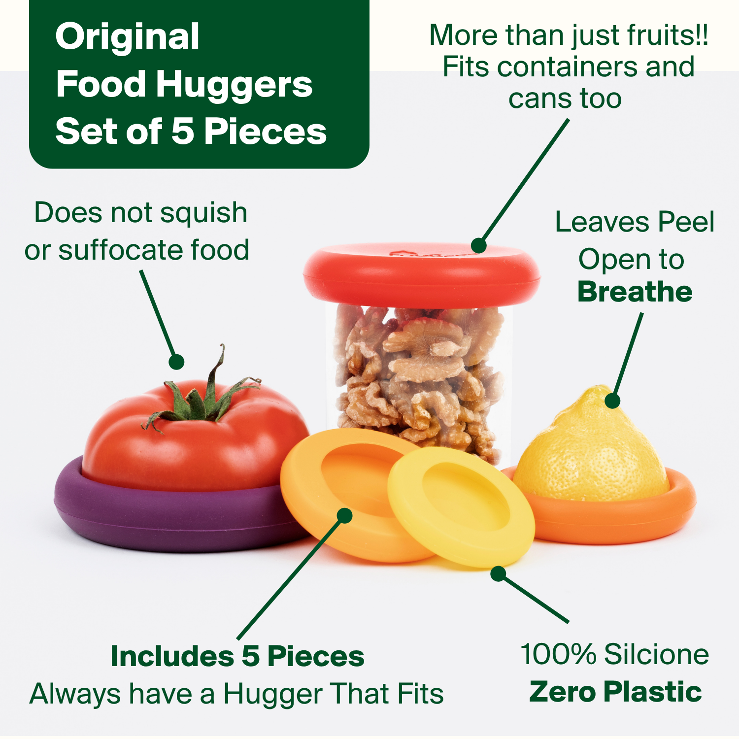 Reusable Silicone Food Savers – Autumn Harvest (Set of 5)