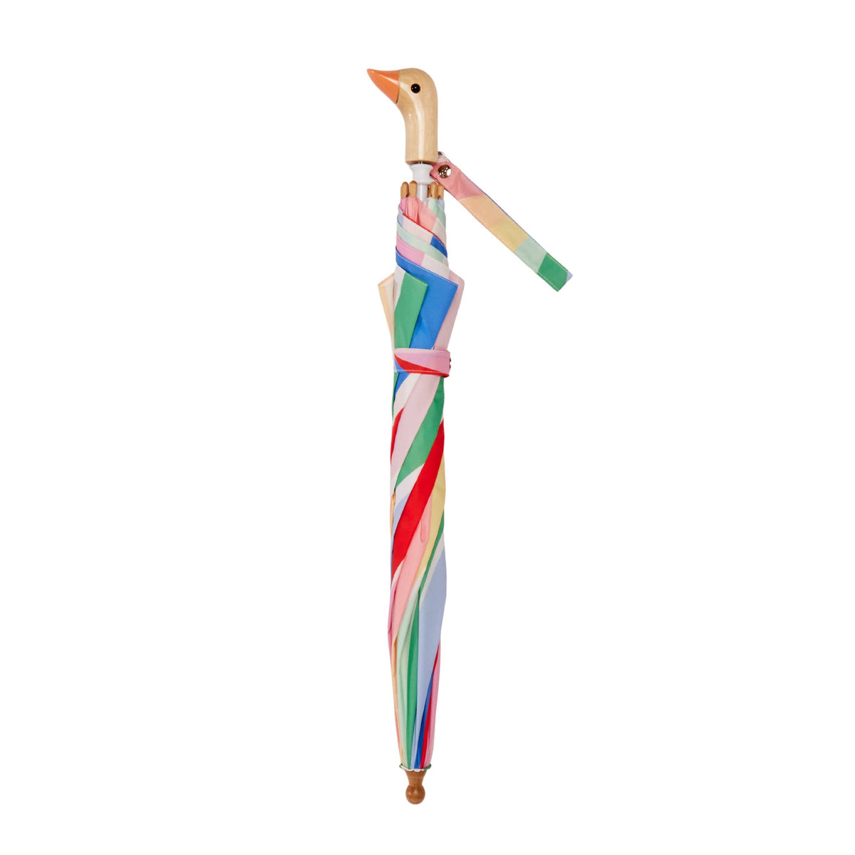 Limited Meri Meri Rainbow Stripes Kids Duck Umbrella