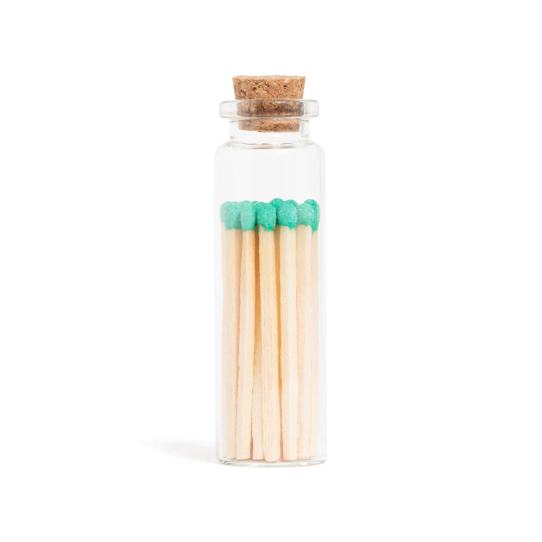 Bright Green Matches in Small Corked Vial