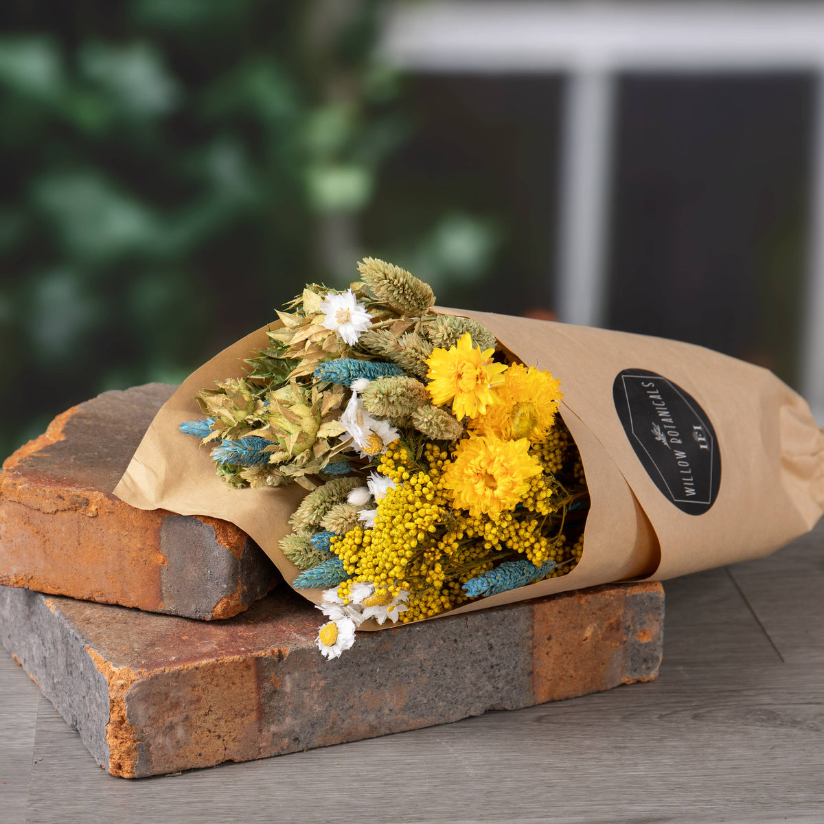 Yellow Mixed Dried Flower Bouquet