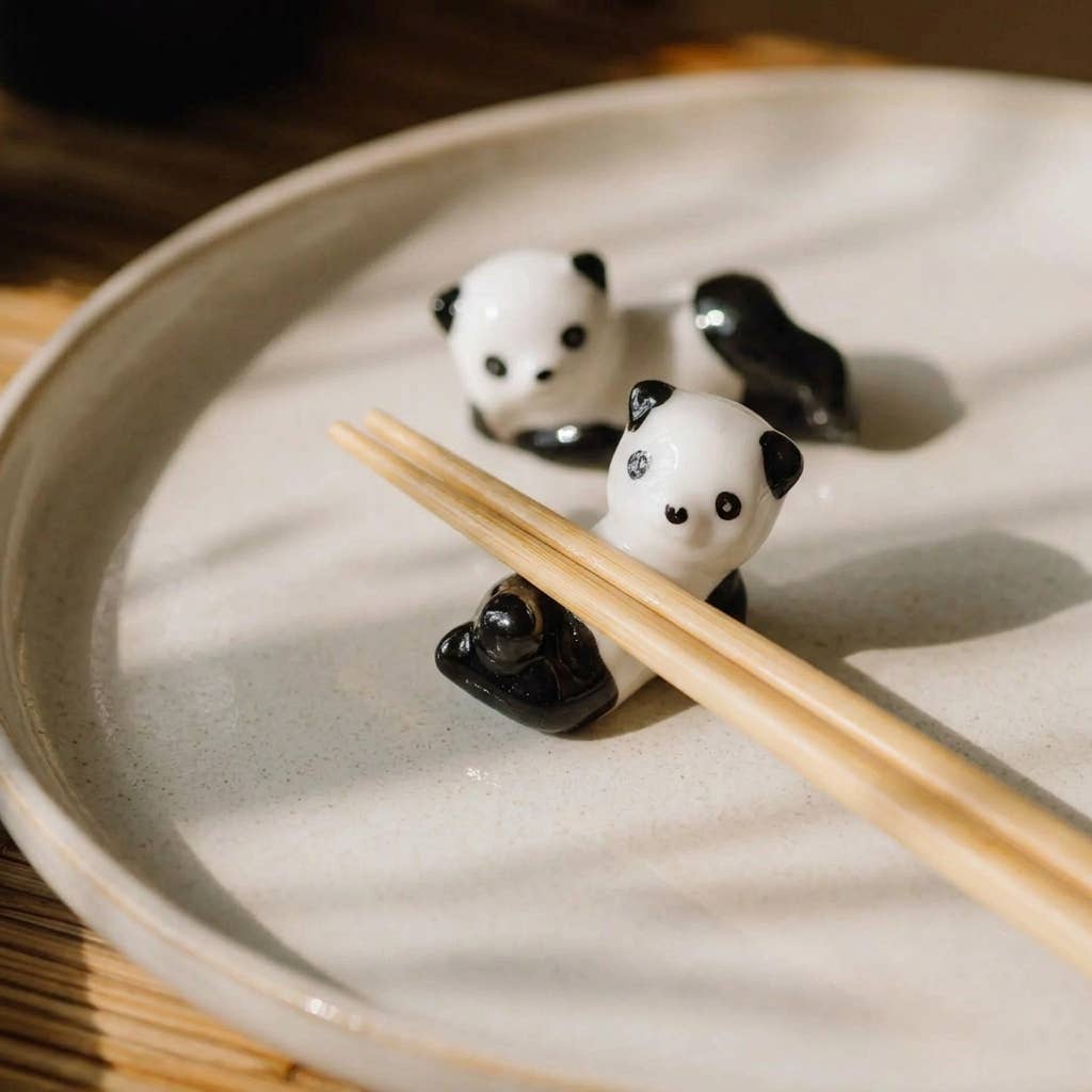 2x Ceramic Porcelain Panda Chopstick Rest | Sushi Bestseller