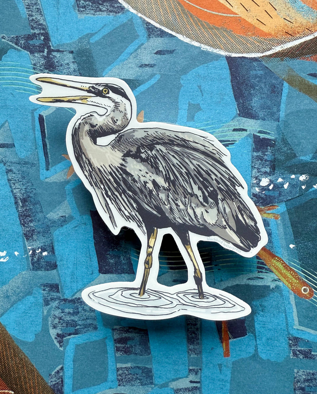 Great blue heron sticker
