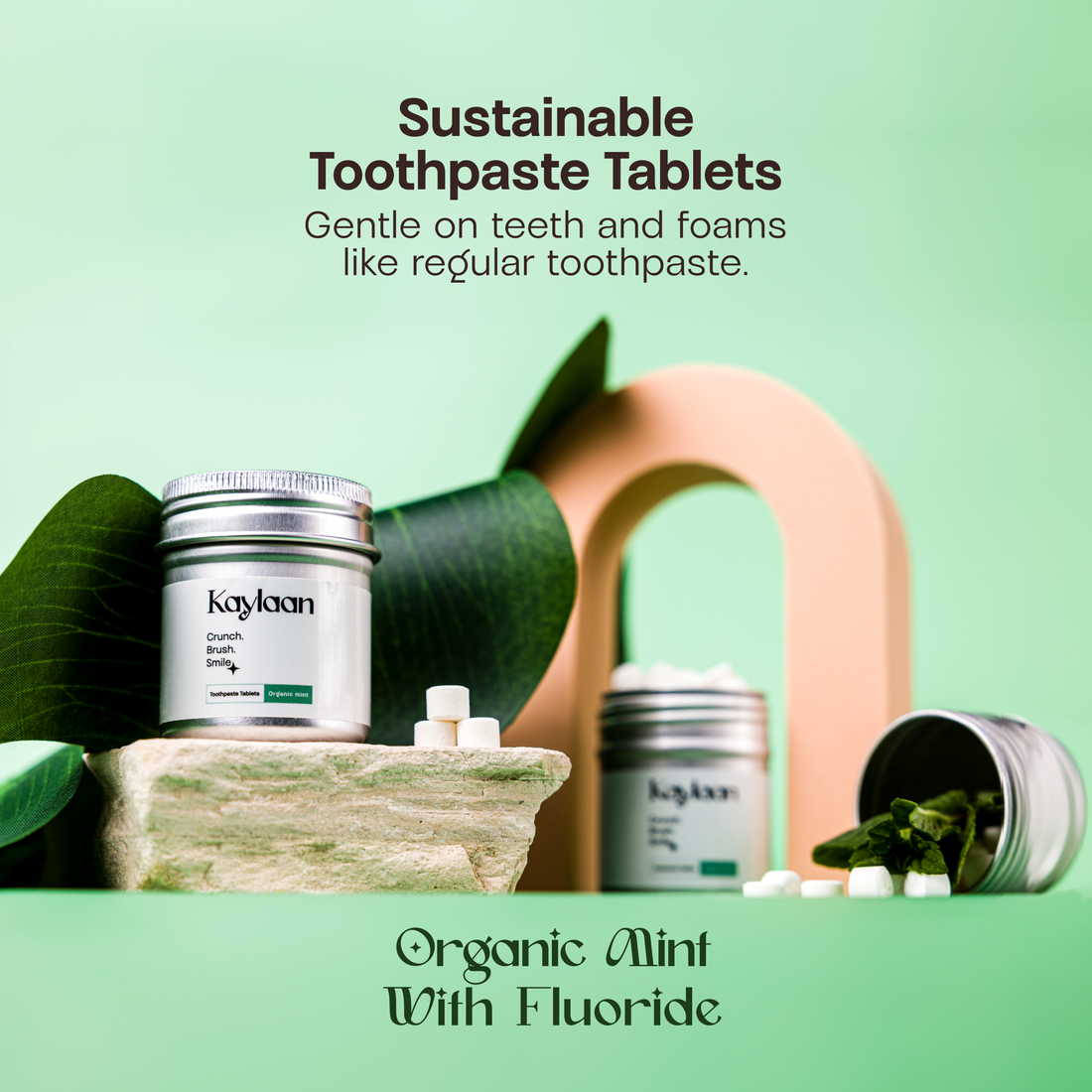 Kaylaan – Mint Toothpaste Tablets with Fluoride | 90 Count |
