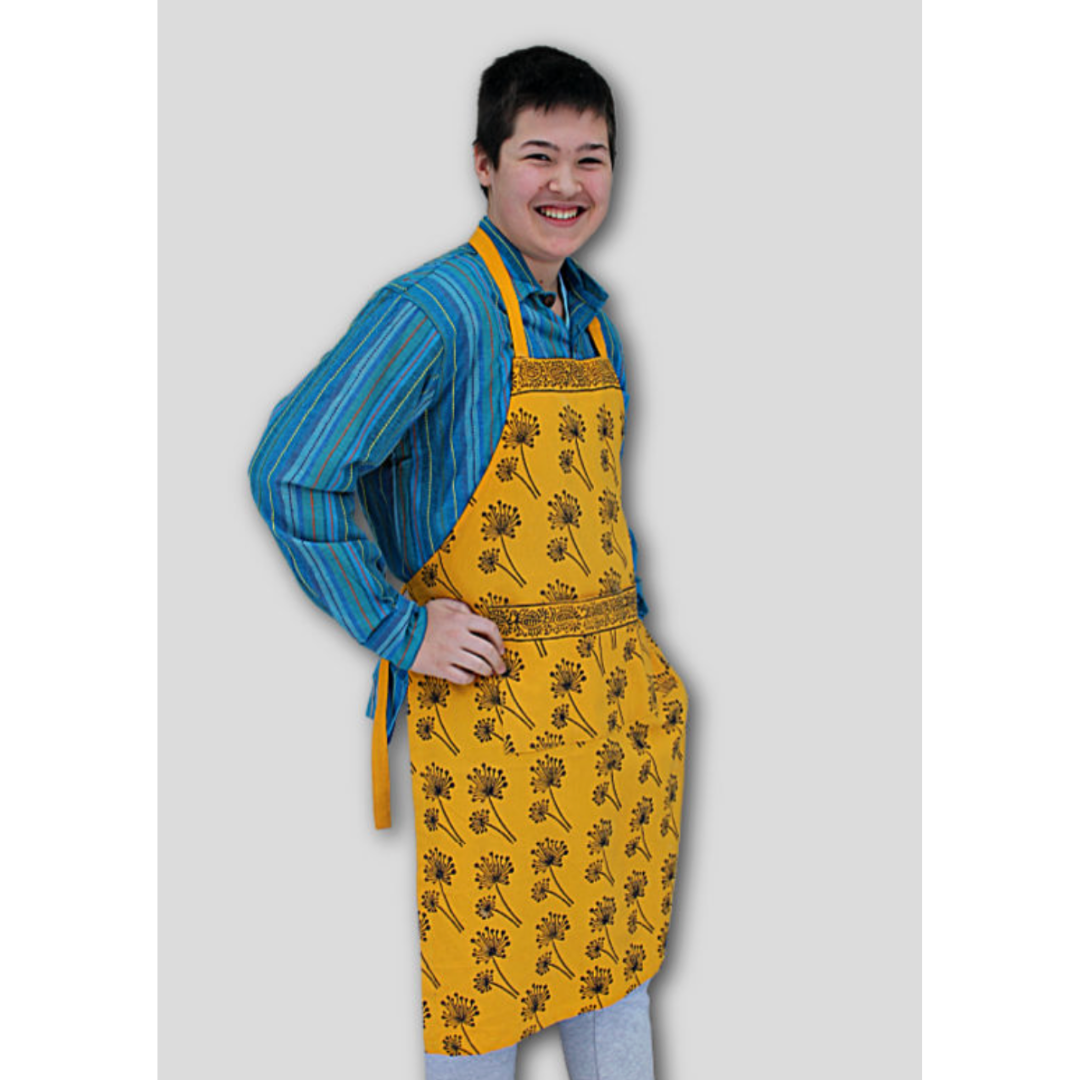 Hand Block-Printed Cotton Oven Mitt- Large, Padded