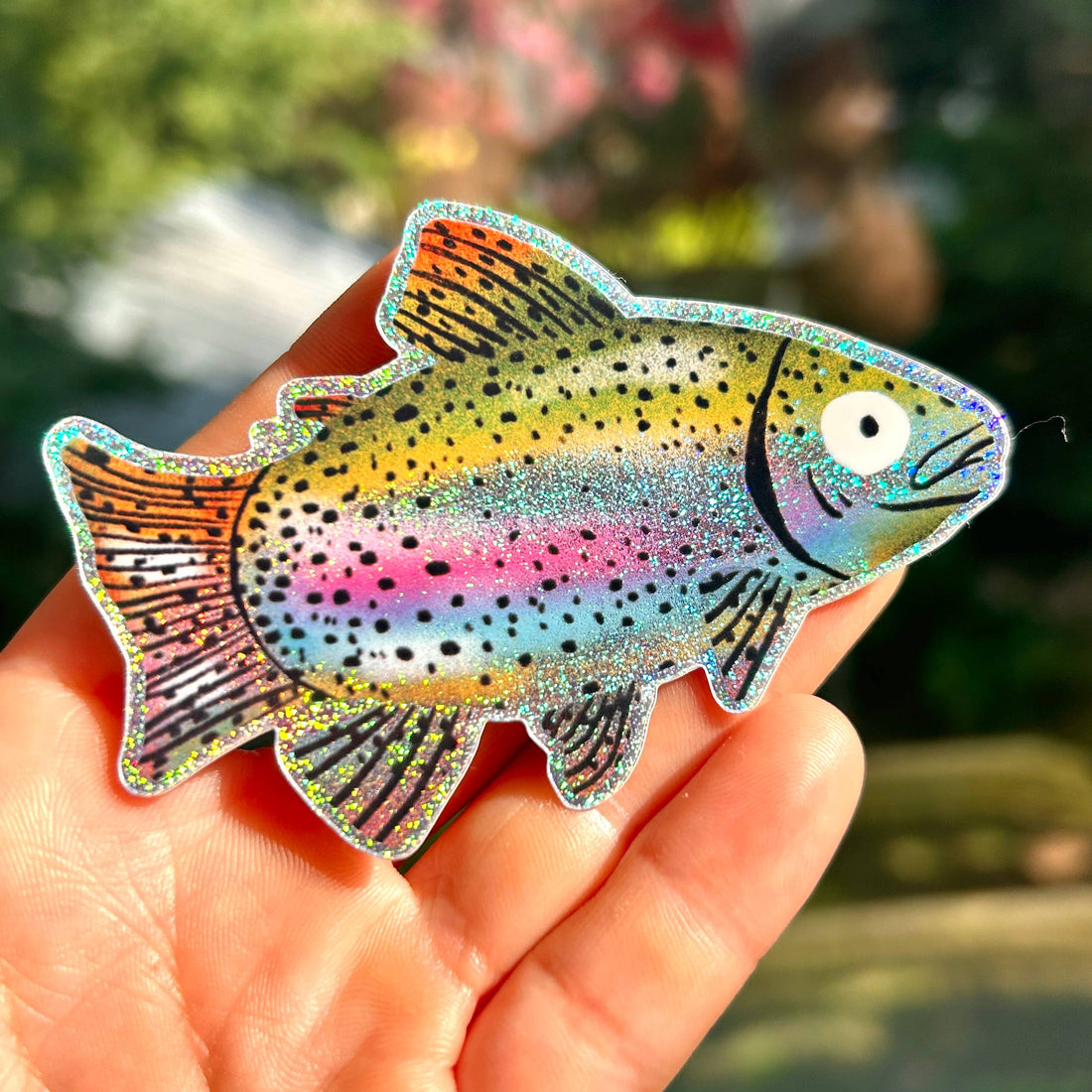 Rainbow Trout Sparkle Sticker