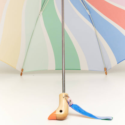 Limited Meri Meri Rainbow Stripes Kids Duck Umbrella