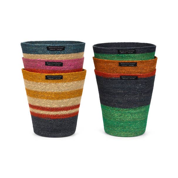 BRITISH COLOUR STANDARD Seagrass Waste Paper Basket in Tuscan / Guardsman Red
