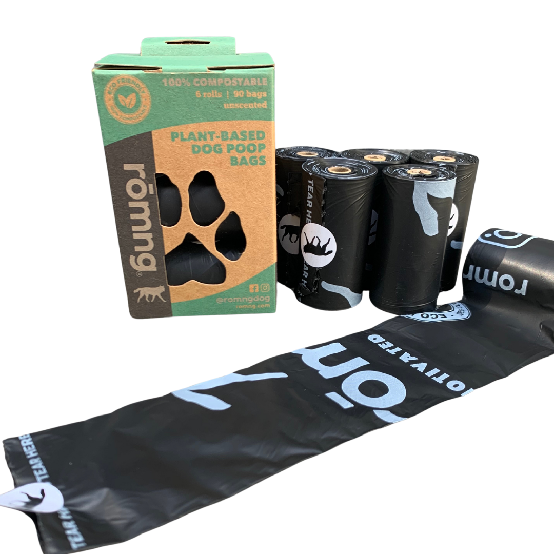 Plant-Based Compostable Poop Bag Packages 6 Rolls | 90 Bags