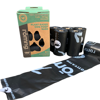 Plant-Based Compostable Poop Bag Packages 6 Rolls | 90 Bags