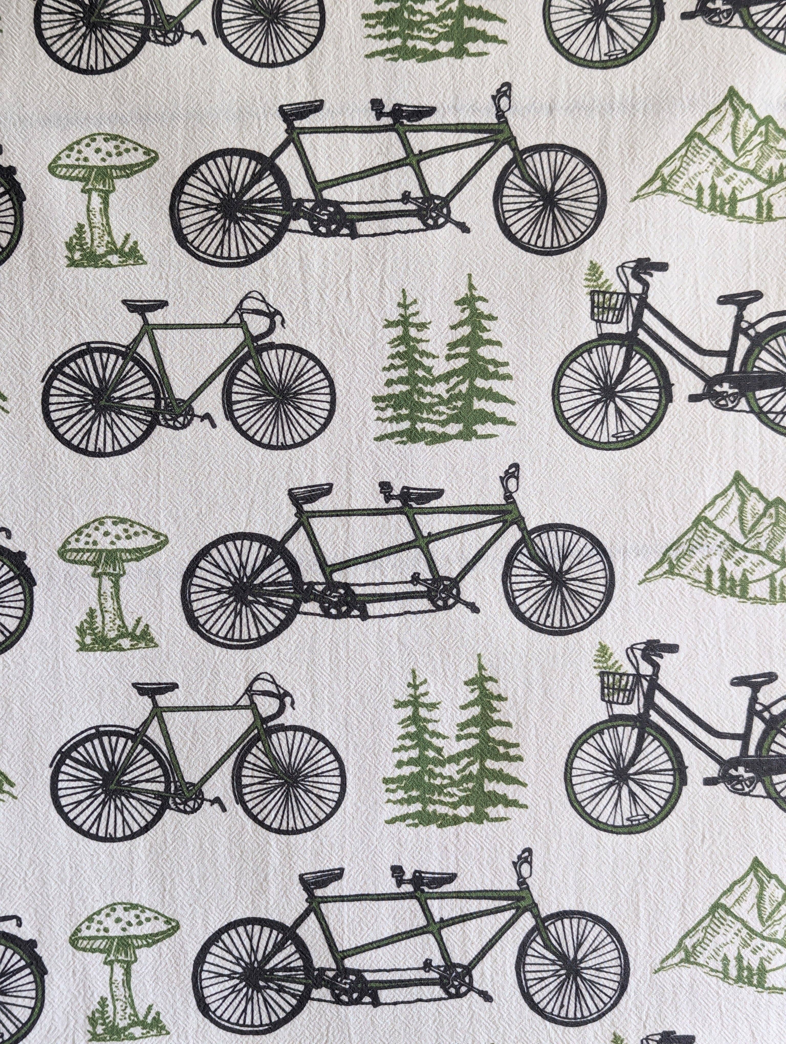 Tea towel | bicycle adventure - bike &amp; nature cotton flour sack dish cloth