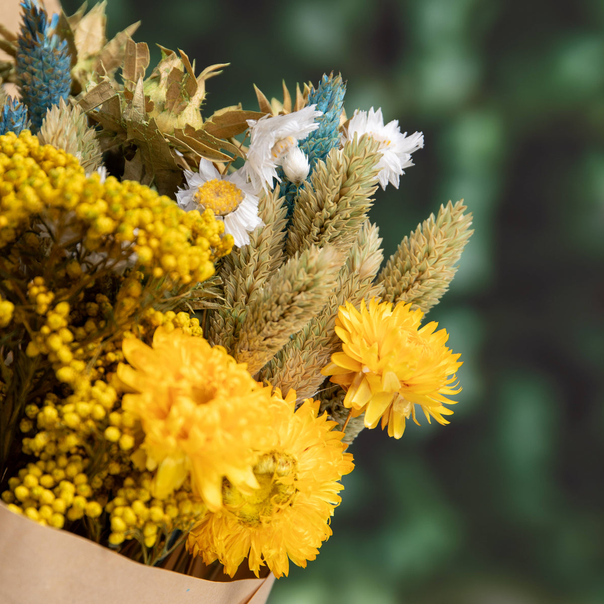 Yellow Mixed Dried Flower Bouquet