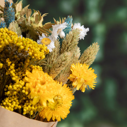 Yellow Mixed Dried Flower Bouquet