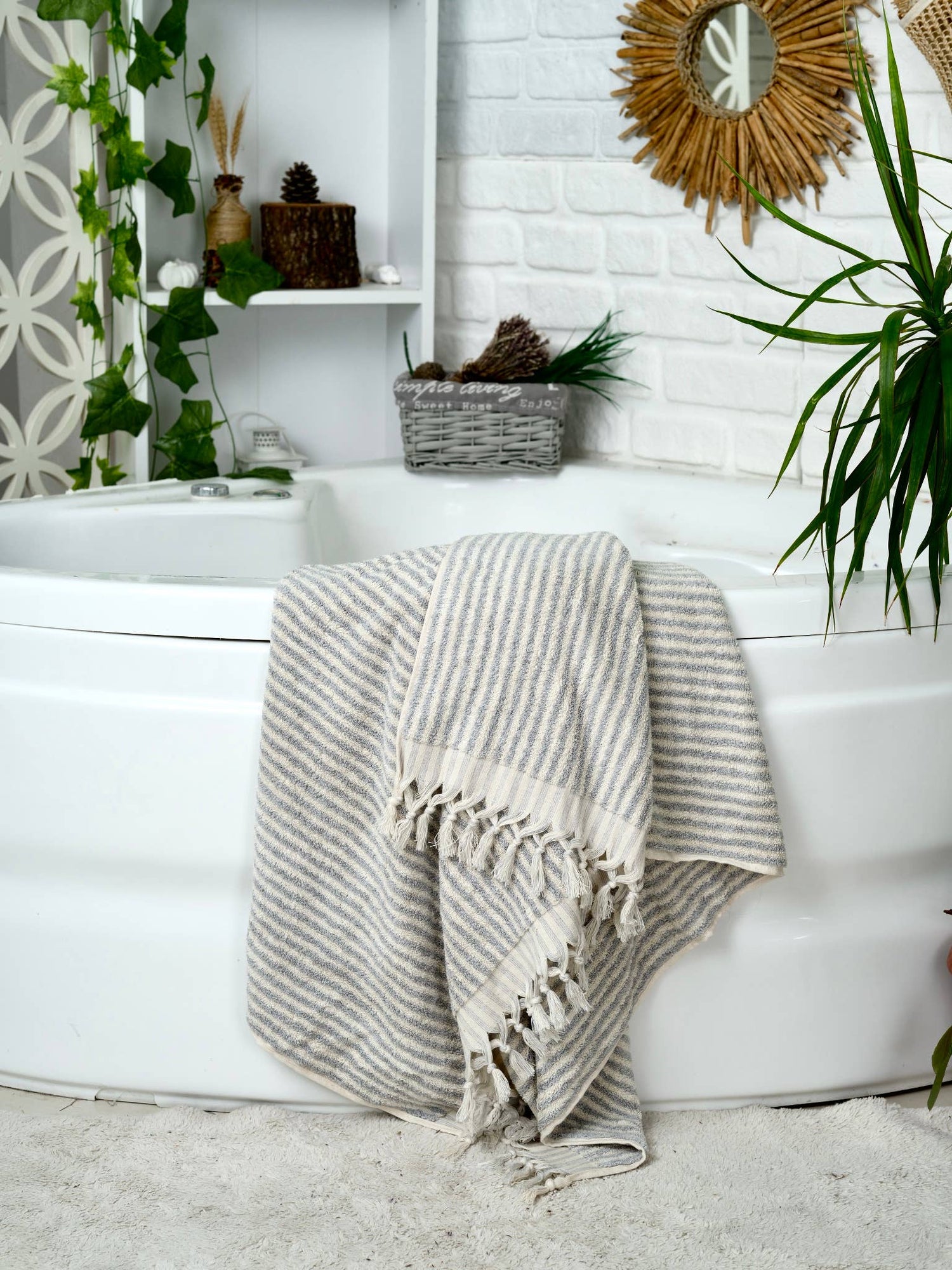 Striped Hand Towel Rainbow