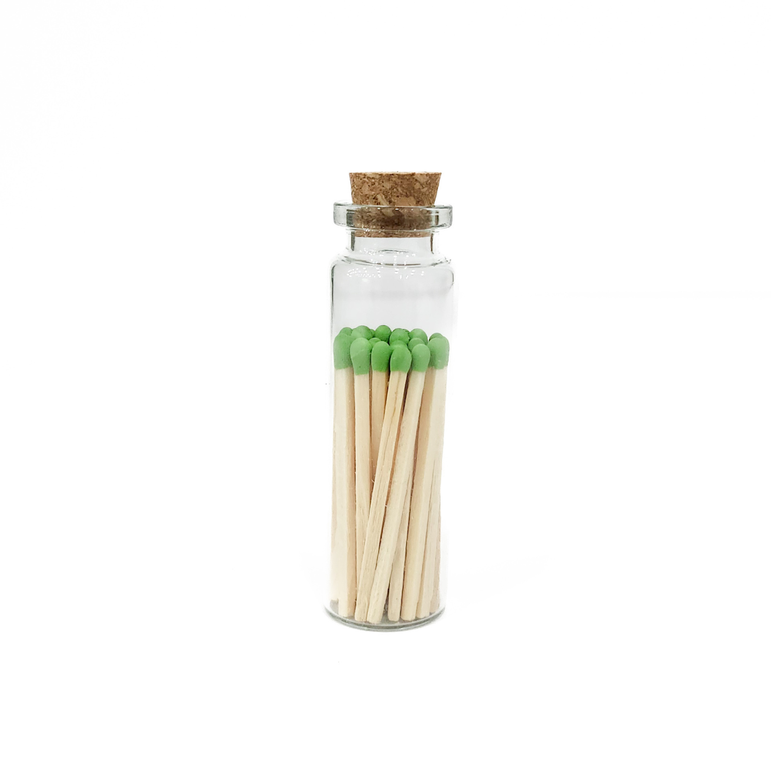 Avocado Green Matches in Small Corked Vial