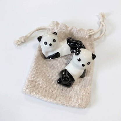 2x Ceramic Porcelain Panda Chopstick Rest | Sushi Bestseller