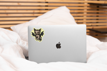 Bat Cat Sticker - kitten, kitty, halloween, spooky, fall