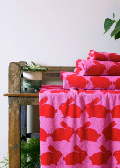 Anorak Kissing Rabbits Organic Cotton Hand Towel