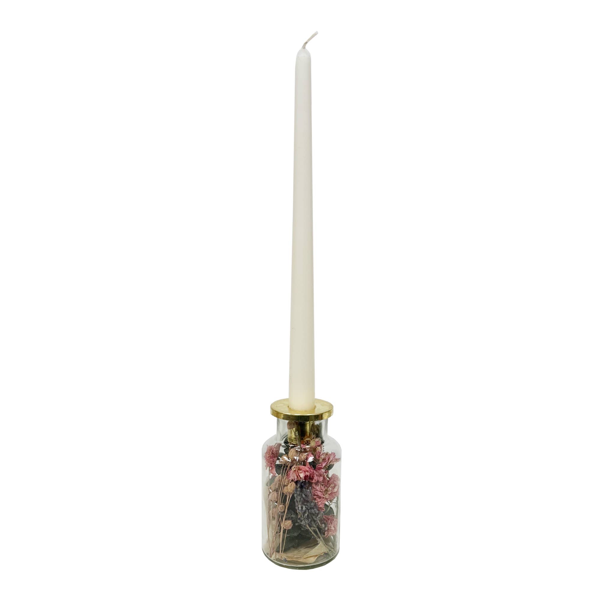 Lavender Fields Botanical Taper Candle Holder: Stout Shape
