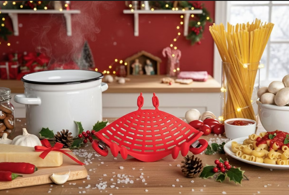 Crabby Clip-On Pasta Strainer - Kitchen Accessories &amp; Gifts