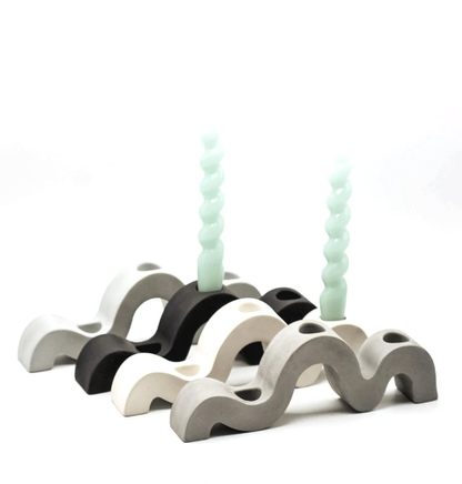 Concrete Wavy Candle Holder