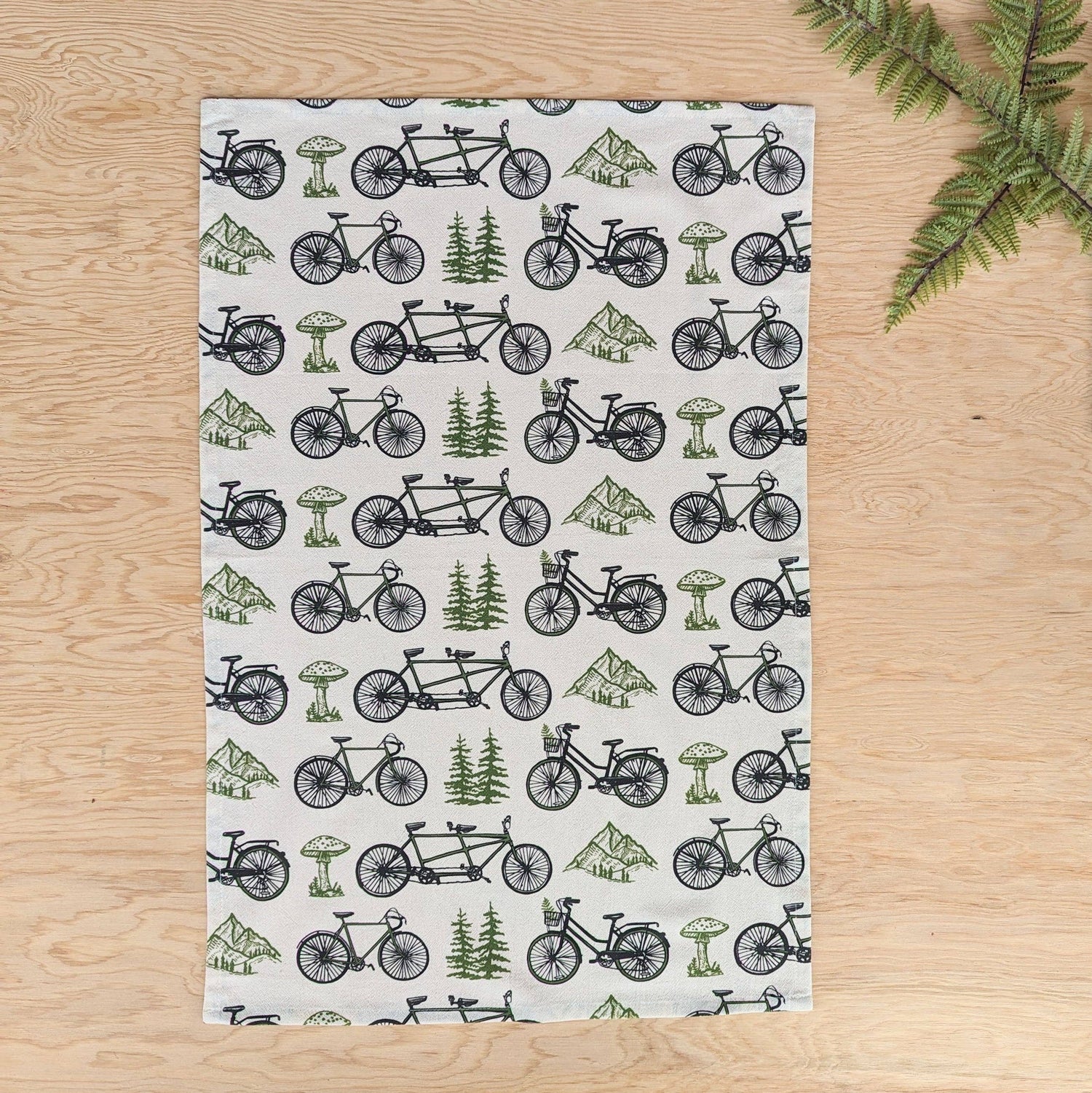 Tea towel | bicycle adventure - bike &amp; nature cotton flour sack dish cloth