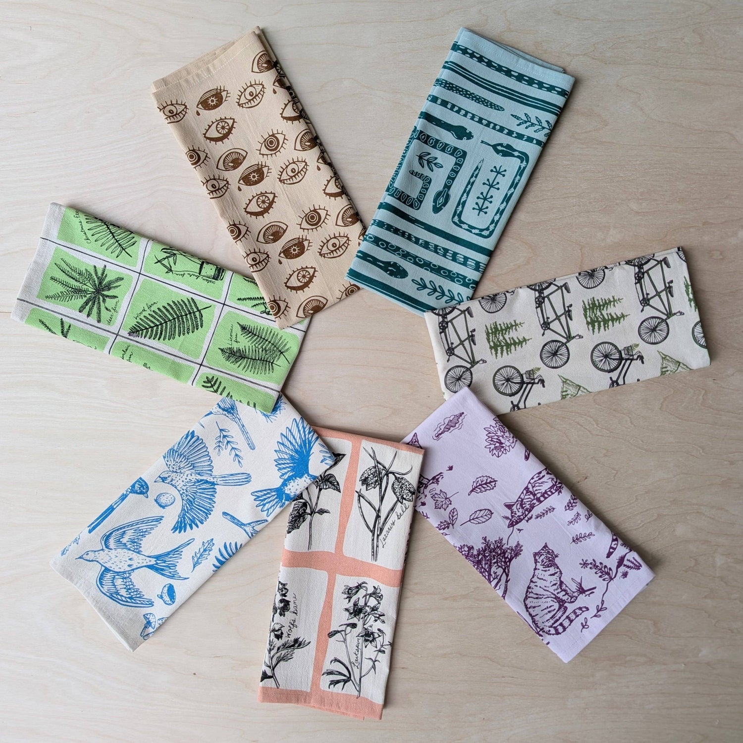 Tea towel | serpent path - cotton flour sack snake kitchen dish cloth