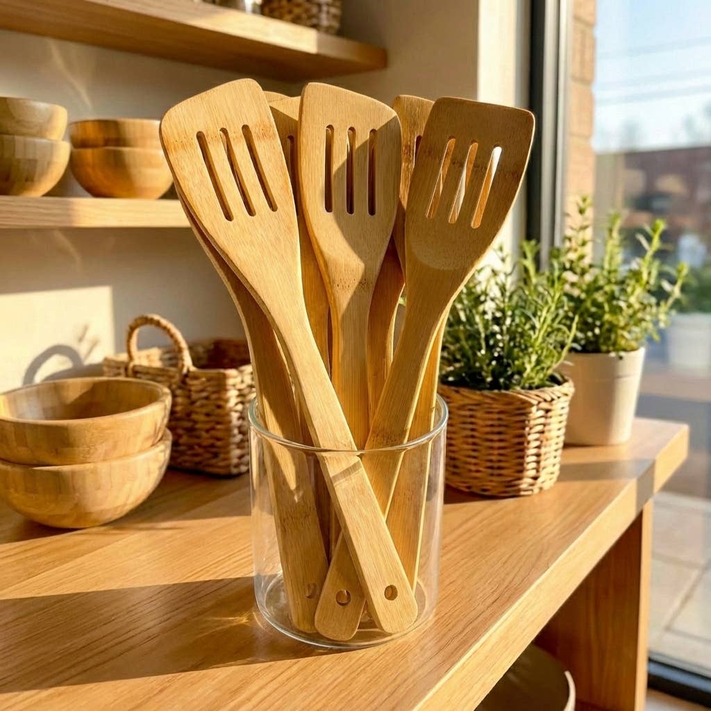 Bamboo Kitchen Utensil | Slotted Spatula