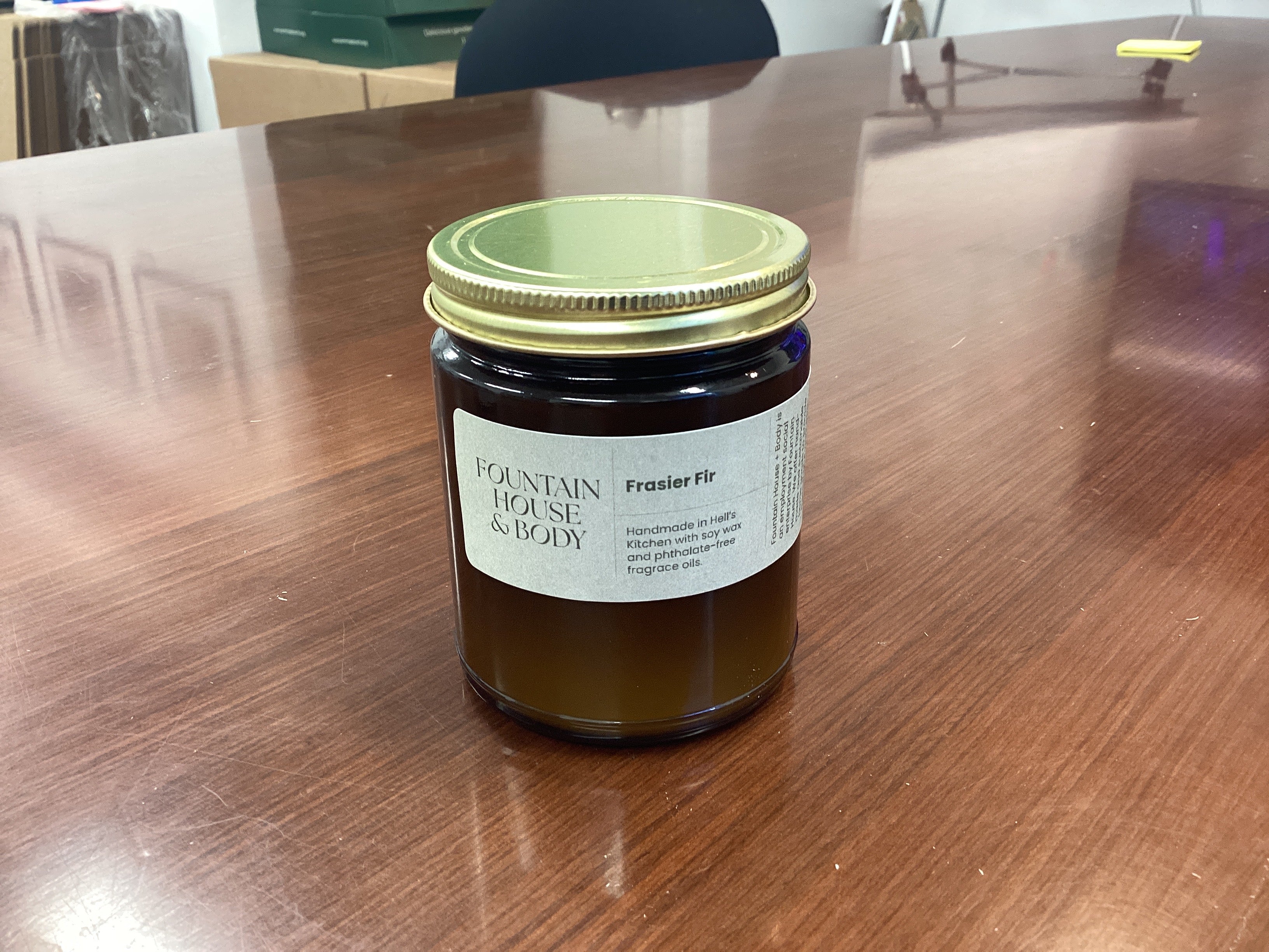 Hand-poured Candle in Amber Glass