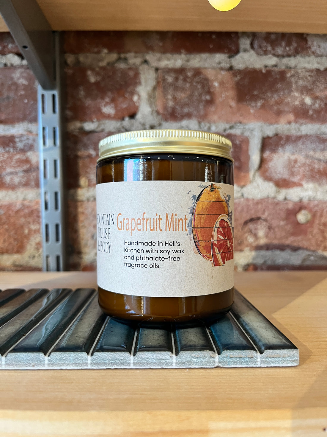 Hand Poured Soy Candle 7.2 oz --GRAPEFRUIT MINT
