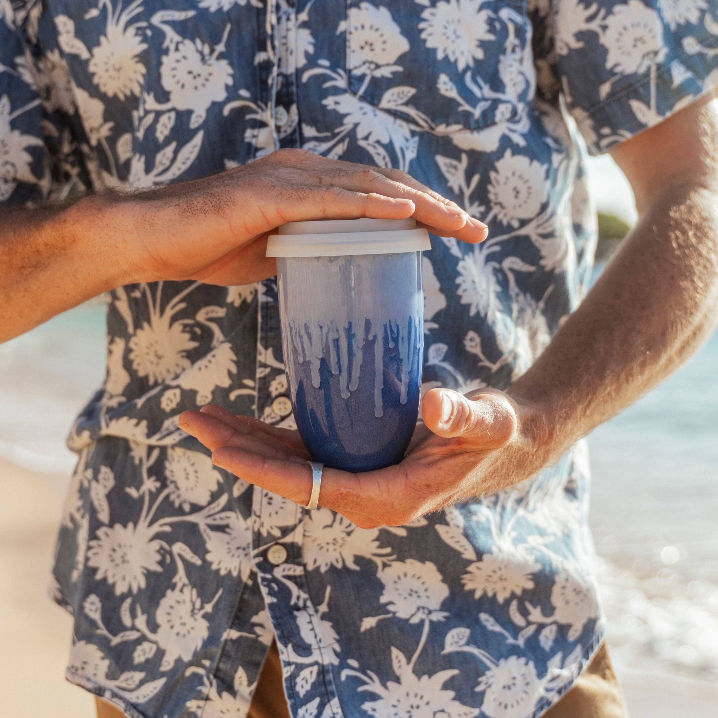 Neptune Ceramic Travel Mug – 12oz with Lid &amp; Sleeve