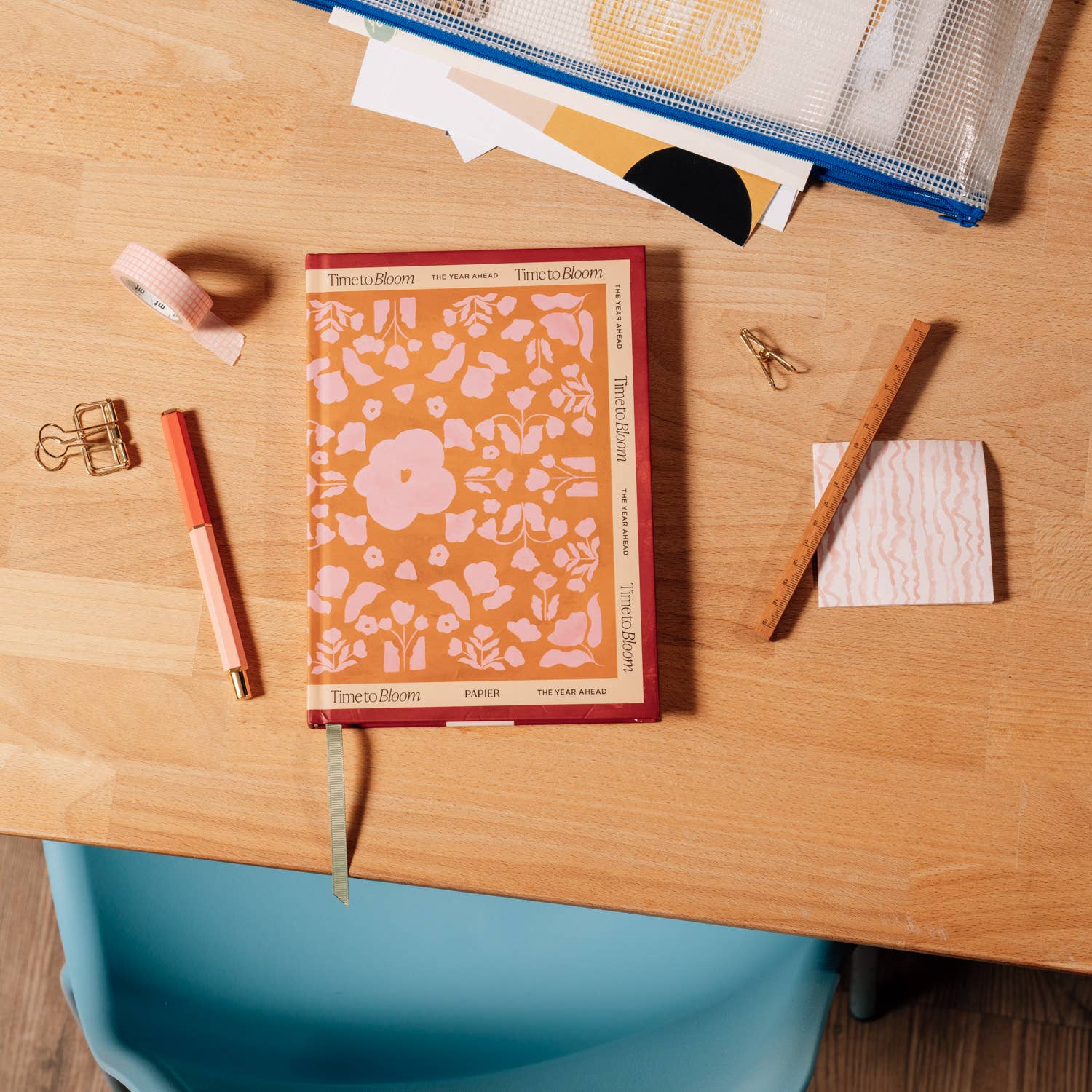 Daily Planner, Undated, A5 Hardcover - Time To Bloom