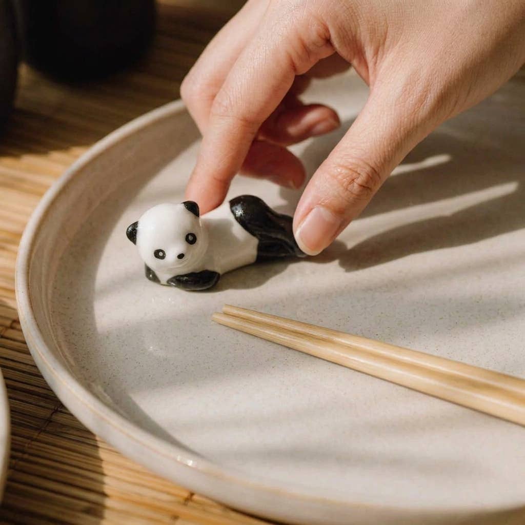 2x Ceramic Porcelain Panda Chopstick Rest | Sushi Bestseller