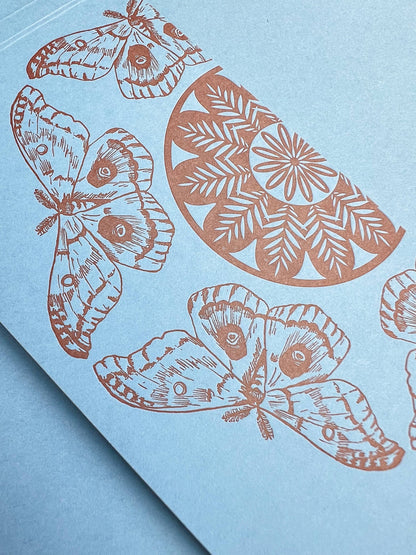 Polyphemus moth pattern jotter notepad