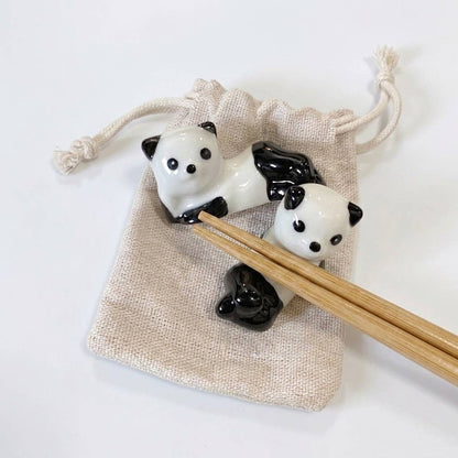 2x Ceramic Porcelain Panda Chopstick Rest | Sushi Bestseller