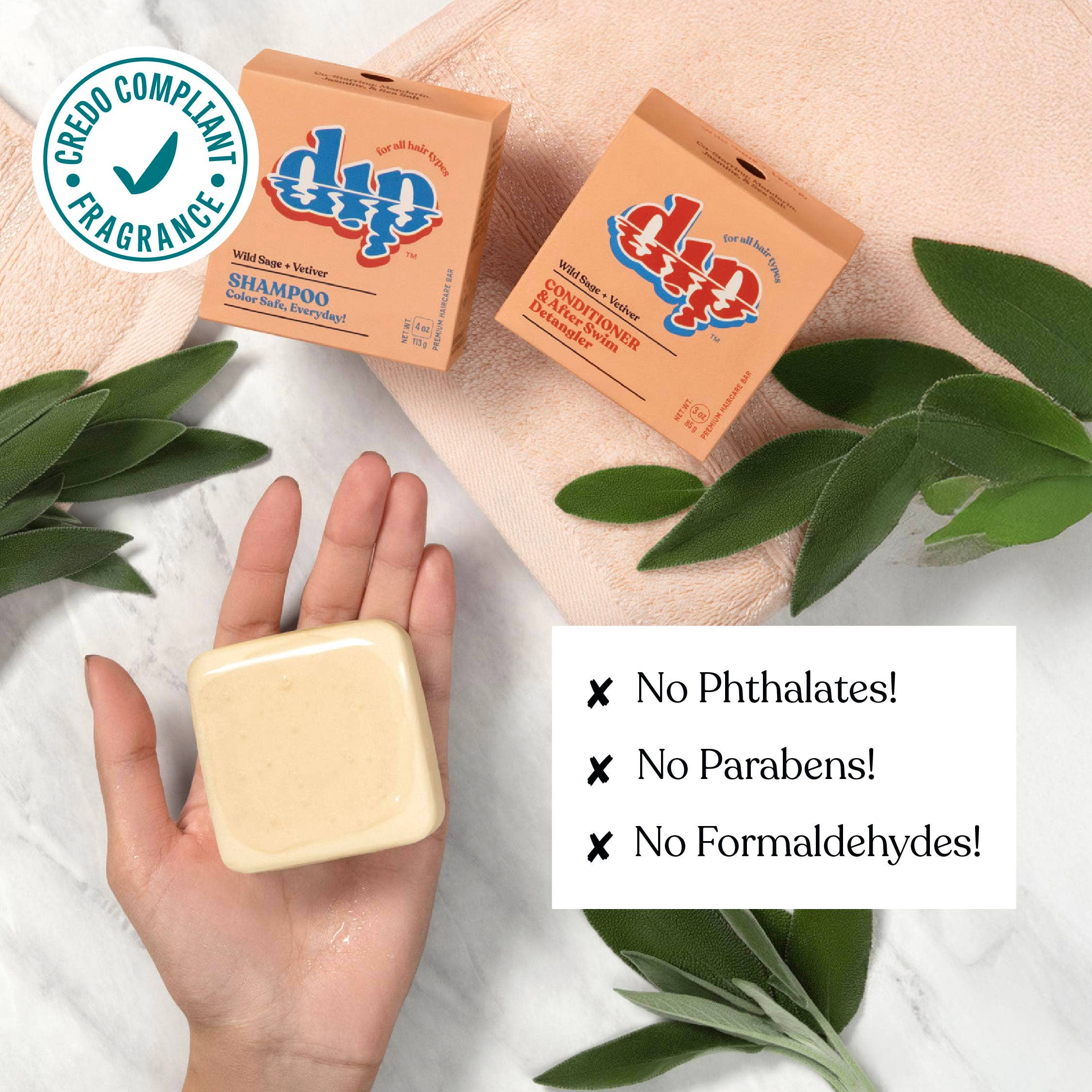 Dip Shampoo Bar: Color Safe, Everyday - Wild Sage &amp; Vetiver