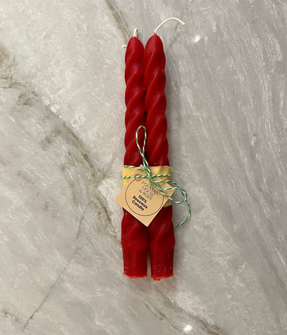 Beeswax Spiral Tapers Candle Set
